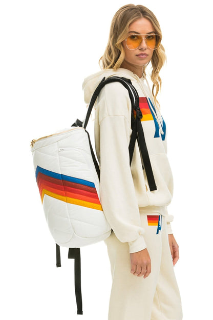 Aviator Nation PEAK PUFFER BACKPACK - WHITE GLOSSY