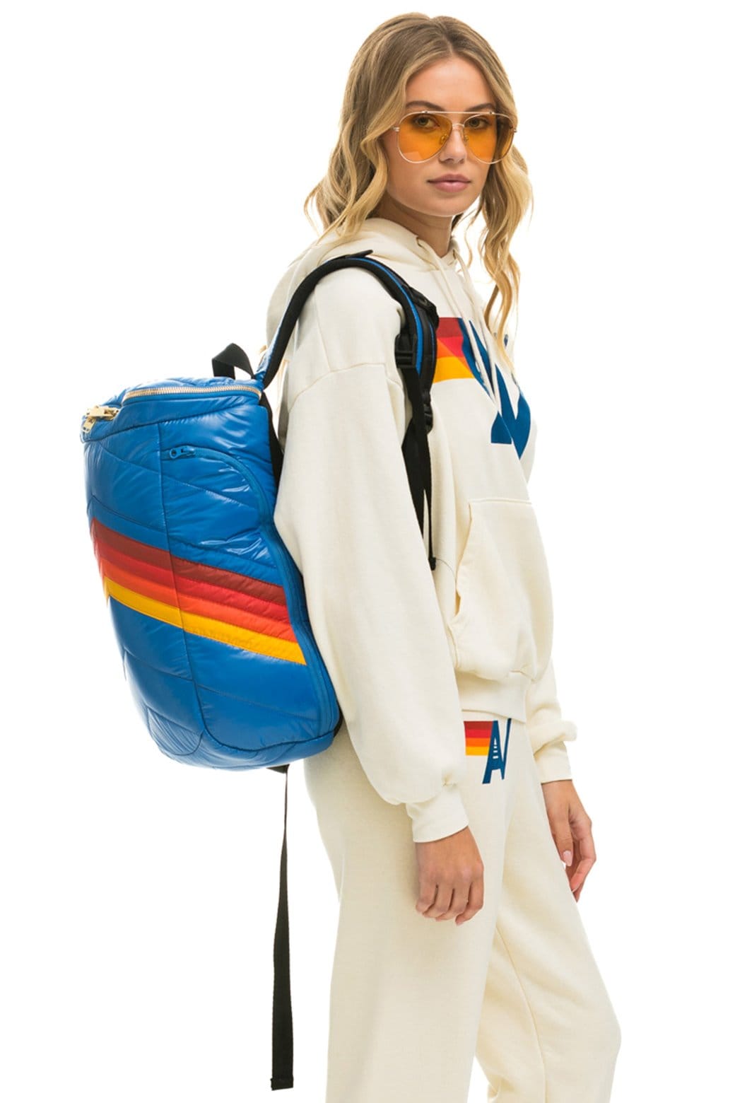Aviator Nation PEAK PUFFER BACKPACK - SNORKEL BLUE GLOSSY