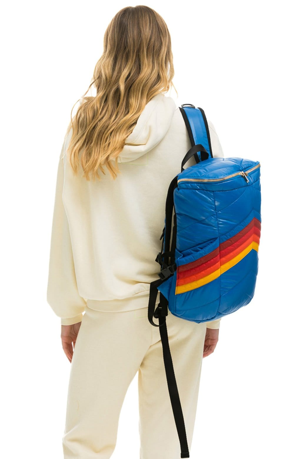 Aviator Nation PEAK PUFFER BACKPACK - SNORKEL BLUE GLOSSY