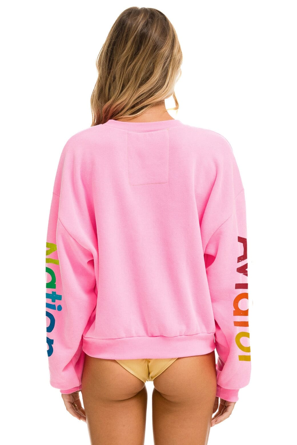 Aviator Nation AVIATOR NATION RELAXED CREW SWEATSHIRT - NEON PINK