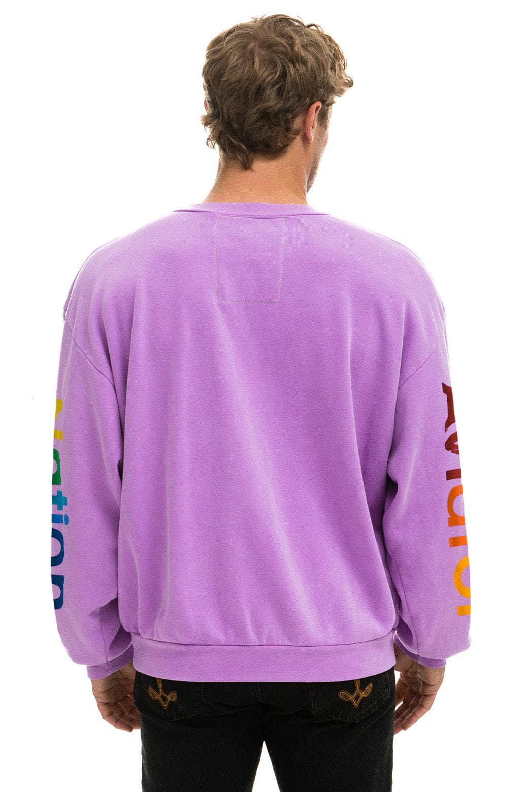 Aviator Nation AVIATOR NATION RELAXED CREW SWEATSHIRT - NEON PURPLE