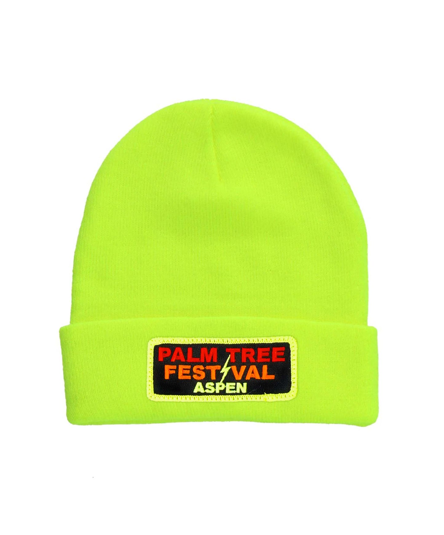 Aviator Nation PALM TREE FESTIVAL ASPEN 2024 BEANIE - NEON YELLOW