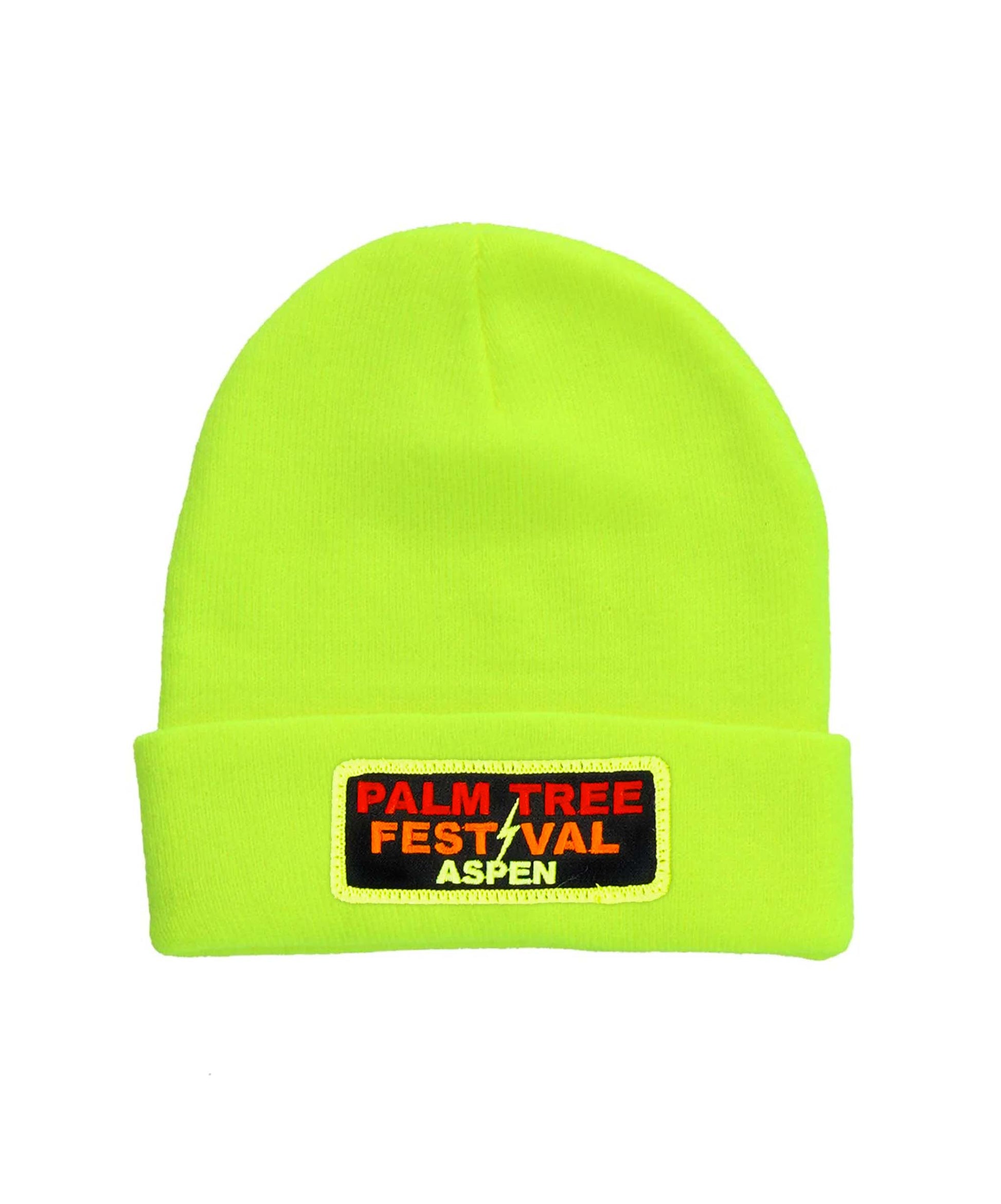 Aviator Nation PALM TREE FESTIVAL ASPEN 2024 BEANIE - NEON YELLOW