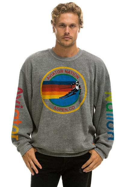 Aviator Nation AVIATOR NATION ASPEN RELAXED CREW SWEATSHIRT - HEATHER GREY