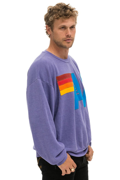 Aviator Nation LOGO STITCH RELAXED CREW SWEATSHIRT - LAVENDER