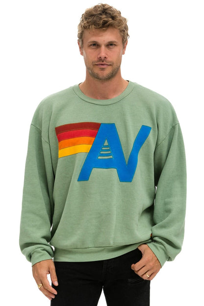 Aviator Nation LOGO STITCH RELAXED CREW SWEATSHIRT - SAGE