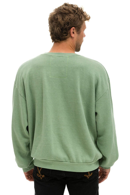 Aviator Nation LOGO STITCH RELAXED CREW SWEATSHIRT - SAGE
