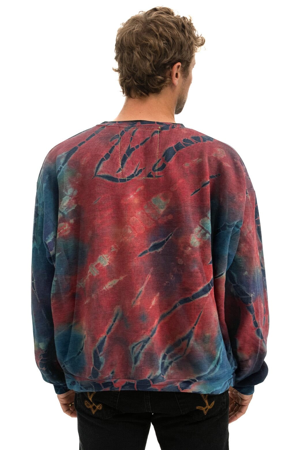 Aviator Nation HAND DYED RELAXED CREW SWEATSHIRT - TIE DYE MULTI
