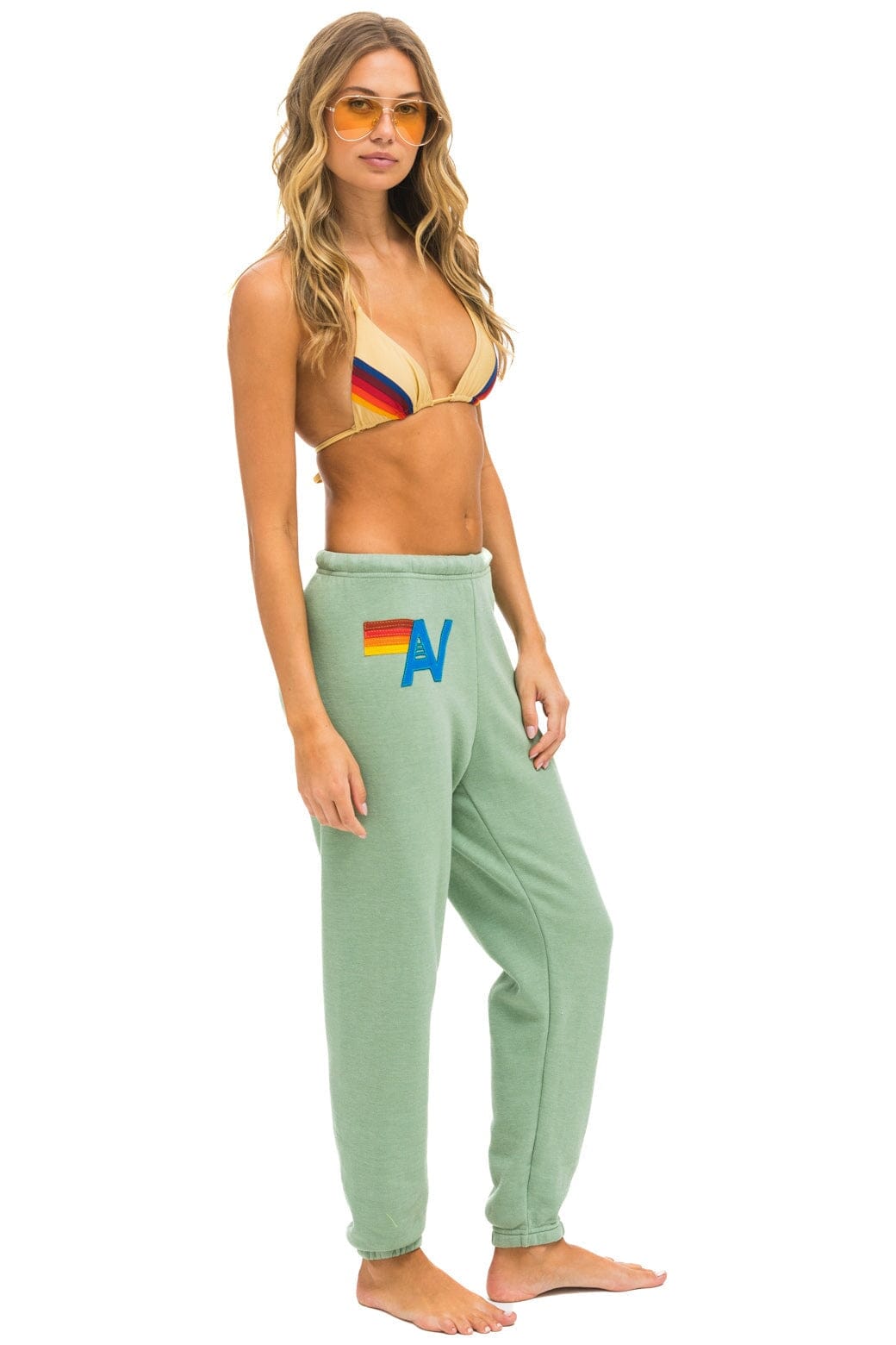 Aviator Nation LOGO STITCH SWEATPANTS - SAGE