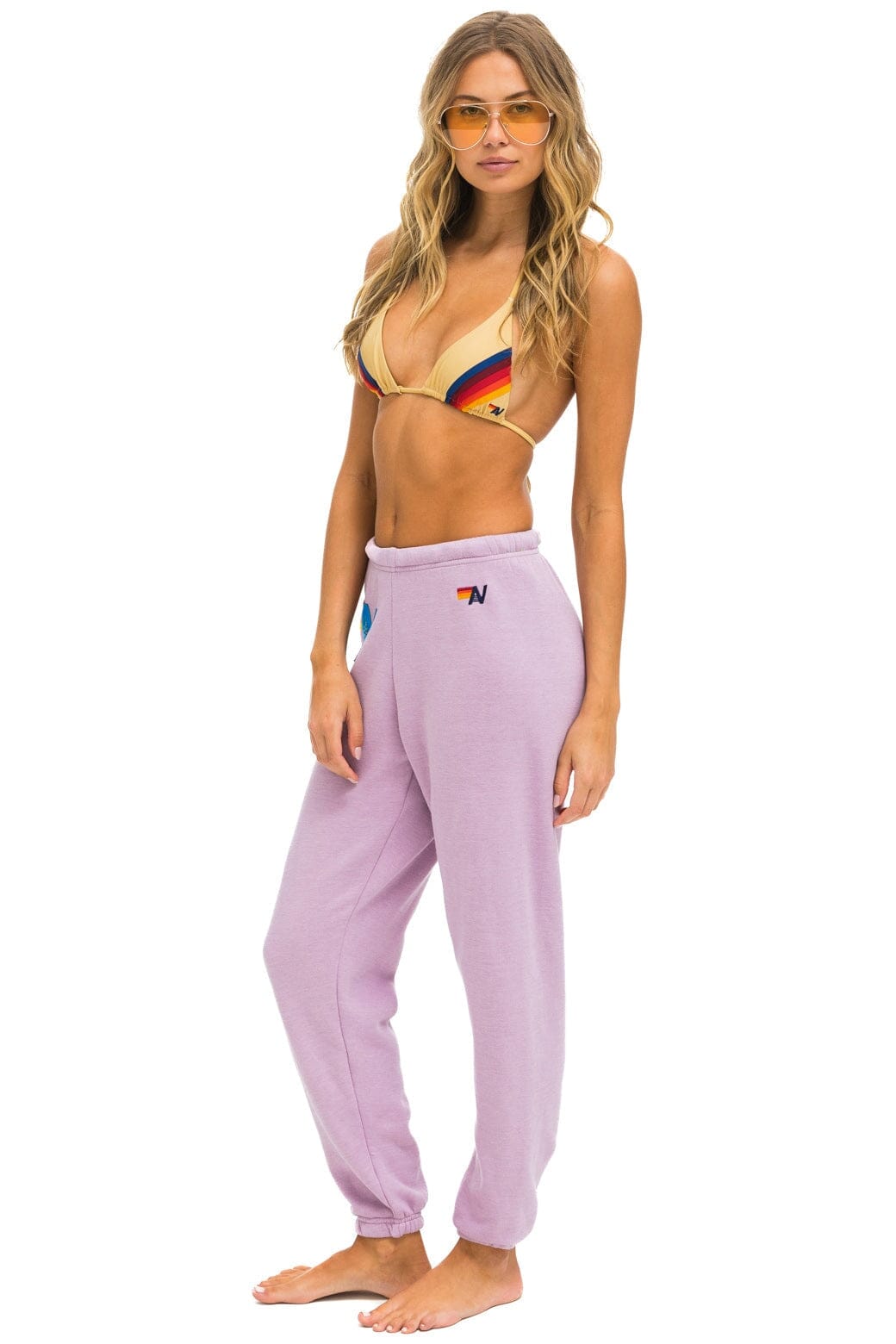 Aviator Nation LOGO STITCH SWEATPANTS - MAUVE
