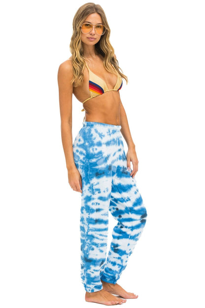 Aviator Nation HAND DYED SWEATPANTS - TIE DYE BLUE