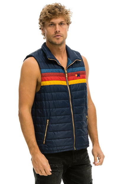 Aviator Nation MEN'S 4 STRIPE VEST - NAVY