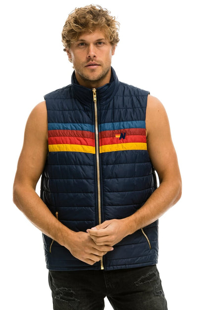 Aviator Nation MEN'S 4 STRIPE VEST - NAVY