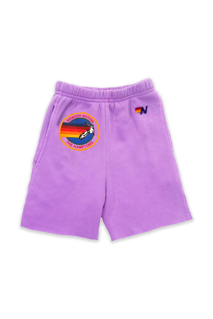 Aviator Nation AVIATOR NATION HAMPTONS KIDS SWEATSHORTS - NEON PURPLE