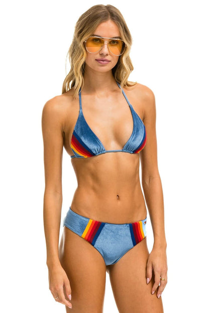 Aviator Nation 5 STRIPE VELVET TRIANGLE BIKINI TOP - ISLANDA
