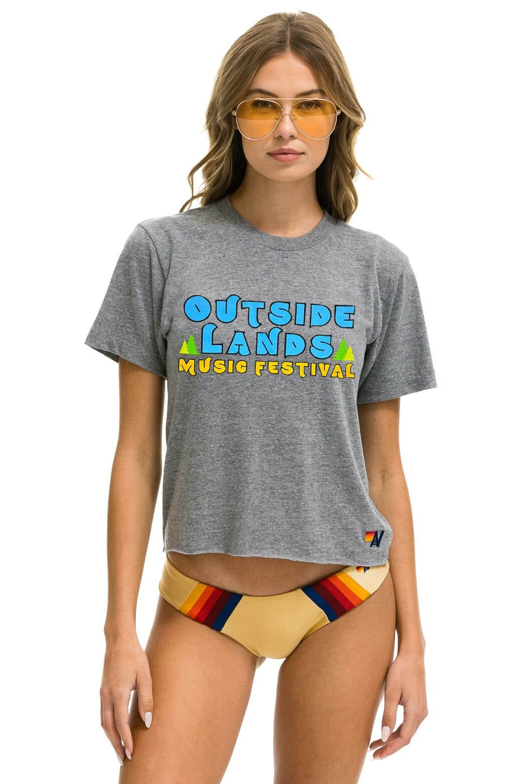 Aviator Nation OUTSIDE LANDS 2024 BOYFRIEND TEE - HEATHER GREY