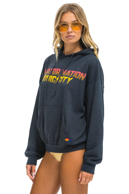 Aviator Nation NASHVILLE MUSIC CITY PULLOVER HOODIE RELAXED - CHARCOAL