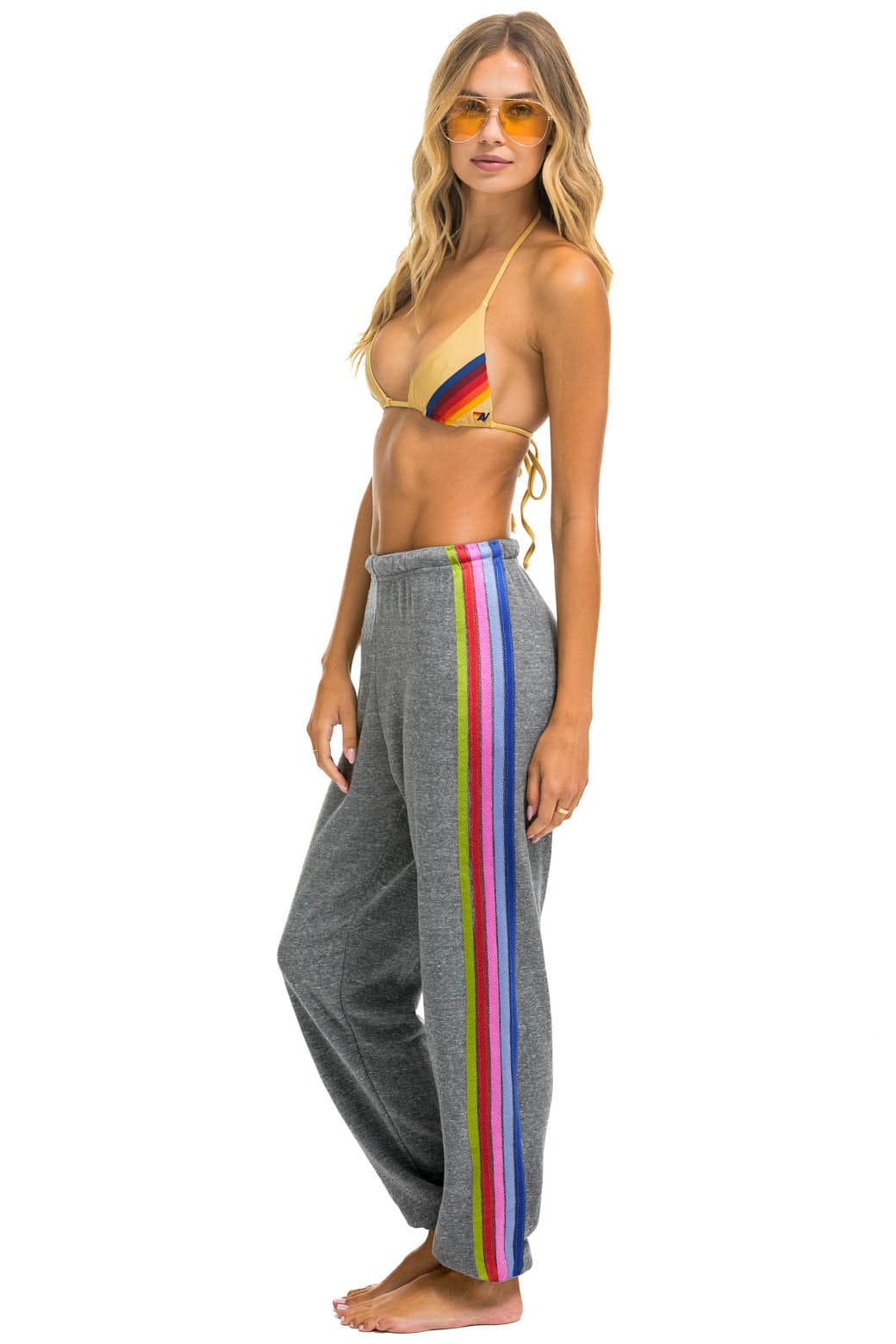 Aviator Nation PELOTON 2024 5 STRIPE SWEATPANTS - HEATHER