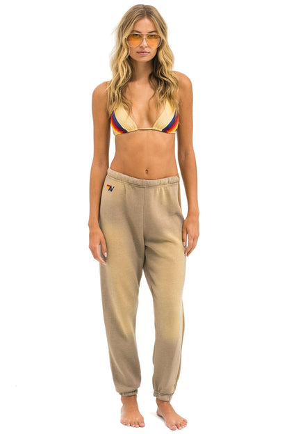Aviator Nation 5 STRIPE SWEATPANTS - FADED TAN
