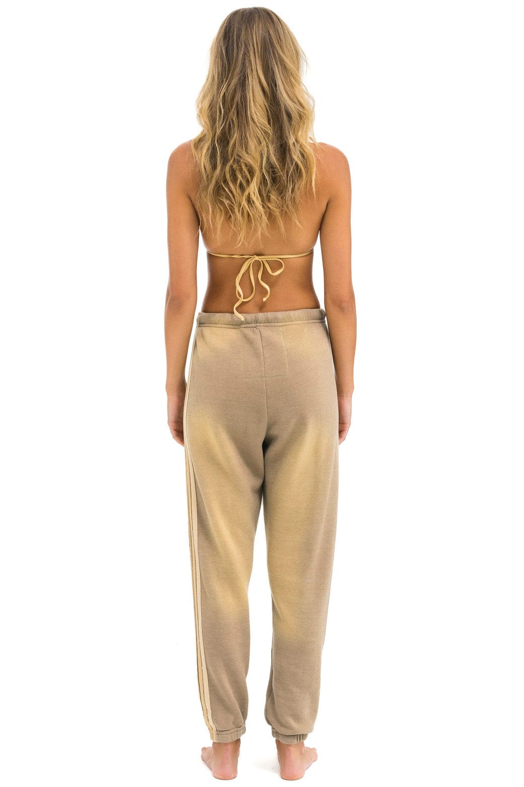 Aviator Nation 5 STRIPE SWEATPANTS - FADED TAN
