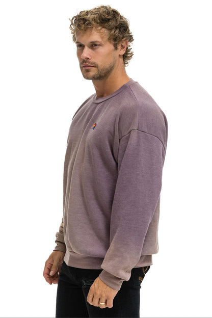 Aviator Nation RUGBY STITCH RELAXED CREW SWEATSHIRT - FADED MOCHA