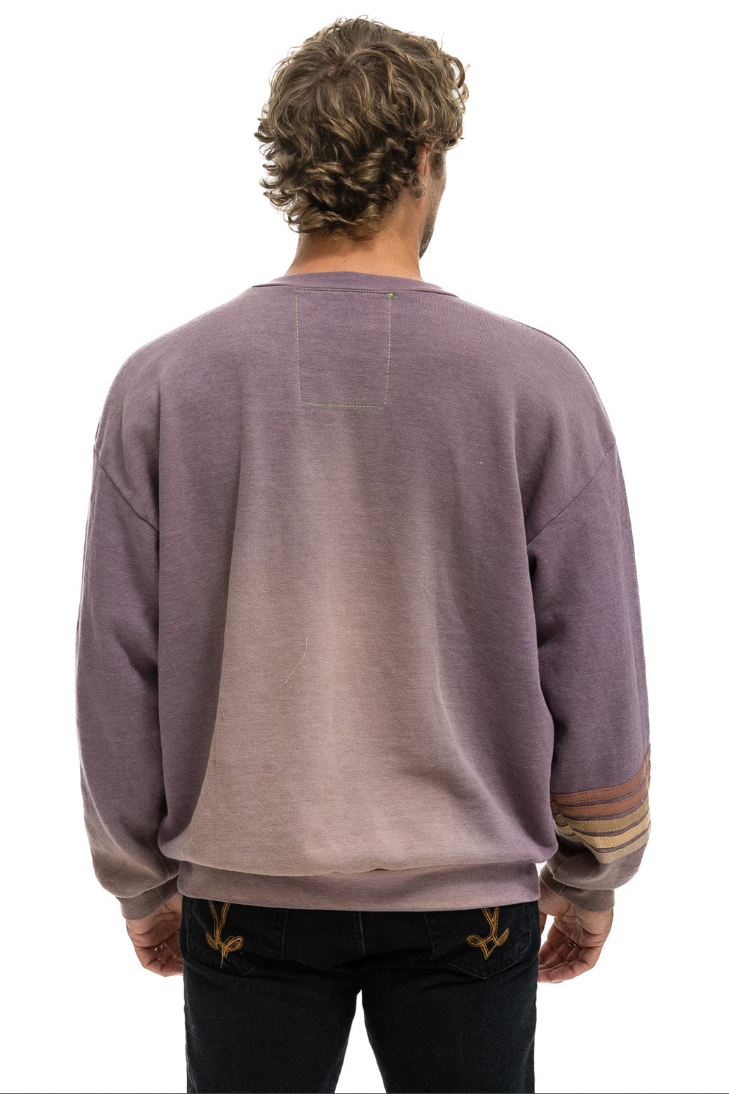 Aviator Nation RUGBY STITCH RELAXED CREW SWEATSHIRT - FADED MOCHA