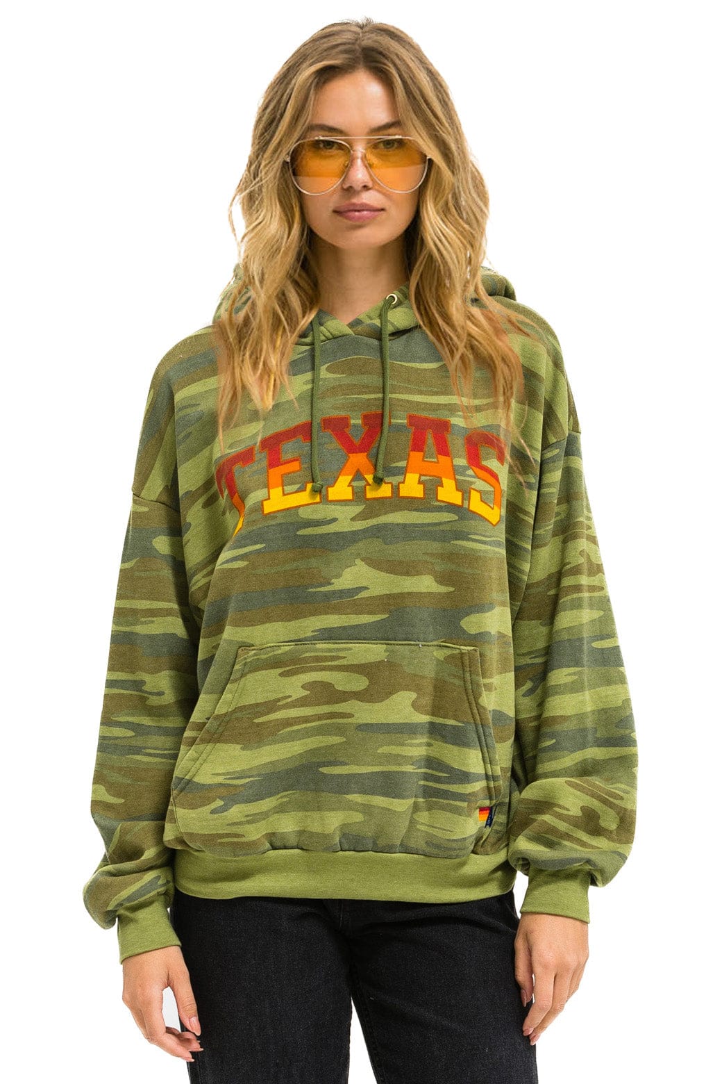 Aviator Nation UNIVERSITY OF TEXAS PULLOVER HOODIE RELAXED - CAMO