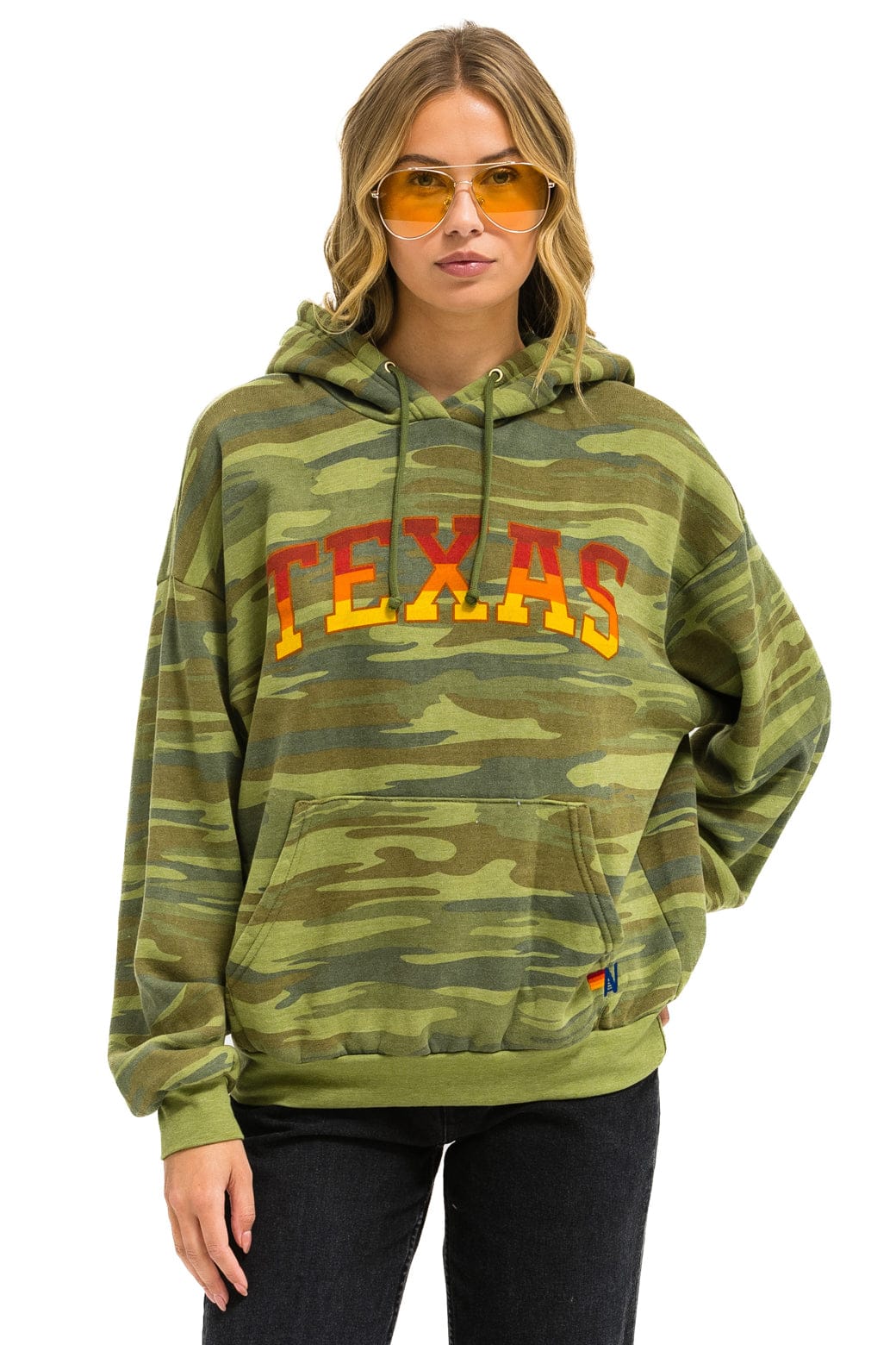 Aviator Nation UNIVERSITY OF TEXAS PULLOVER HOODIE RELAXED - CAMO