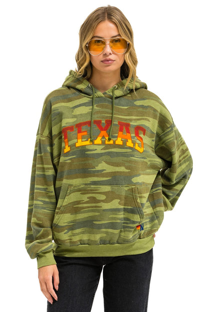 Aviator Nation UNIVERSITY OF TEXAS PULLOVER HOODIE RELAXED - CAMO