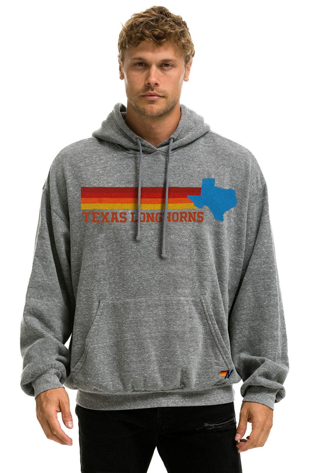 Aviator Nation UNIVERSITY OF TEXAS STATE LOGO PULLOVER HOODIE RELAXED - HEATHER