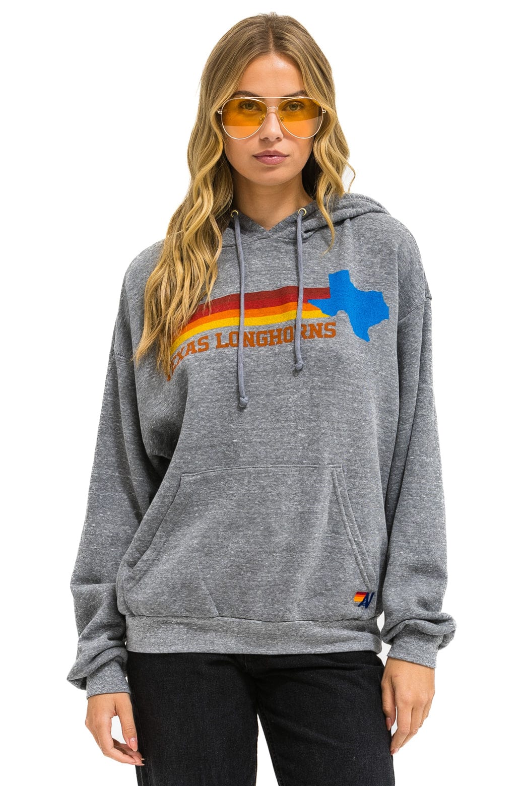 Aviator Nation UNIVERSITY OF TEXAS STATE LOGO PULLOVER HOODIE RELAXED - HEATHER
