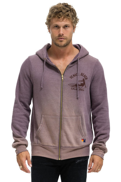 Aviator Nation VENICE SURFER ZIP HOODIE - FADED MOCHA
