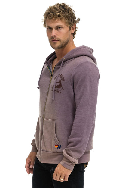 Aviator Nation VENICE SURFER ZIP HOODIE - FADED MOCHA