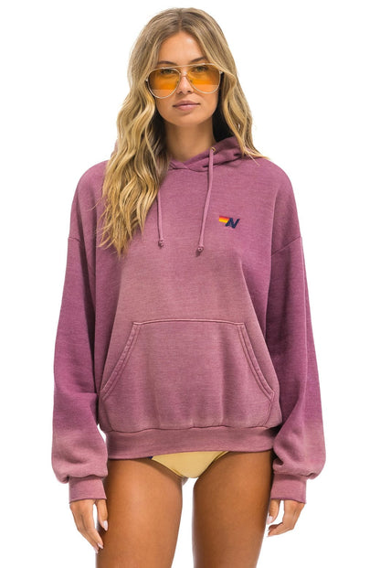 Aviator Nation ESSENTIAL RELAXED PULLOVER HOODIE - FADED BERRY