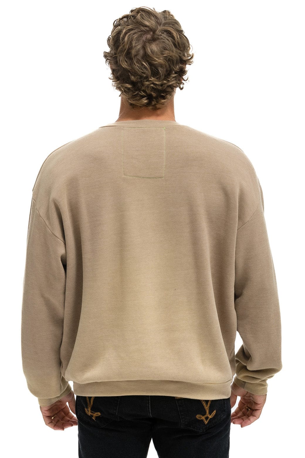 Aviator Nation TROPICAL SURF RELAXED CREW SWEATSHIRT - FADED TAN