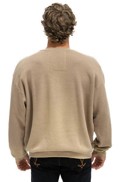 Aviator Nation TROPICAL SURF RELAXED CREW SWEATSHIRT - FADED TAN