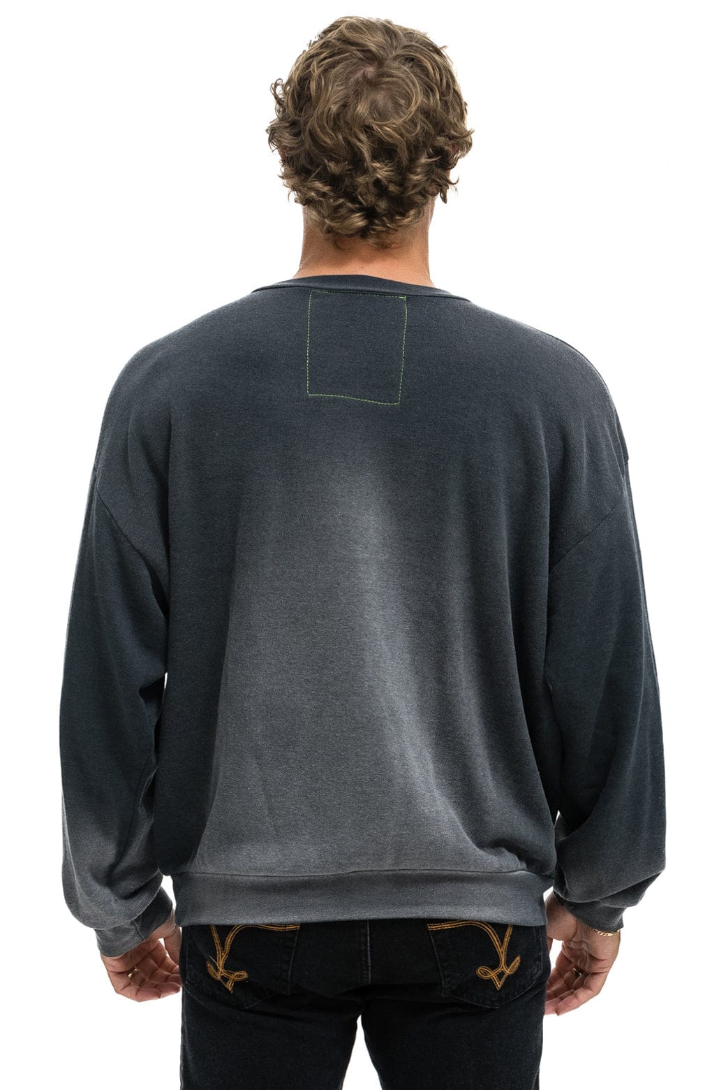 Aviator Nation WINDSURF JUMP RELAXED CREW SWEATSHIRT - FADED SMOKE