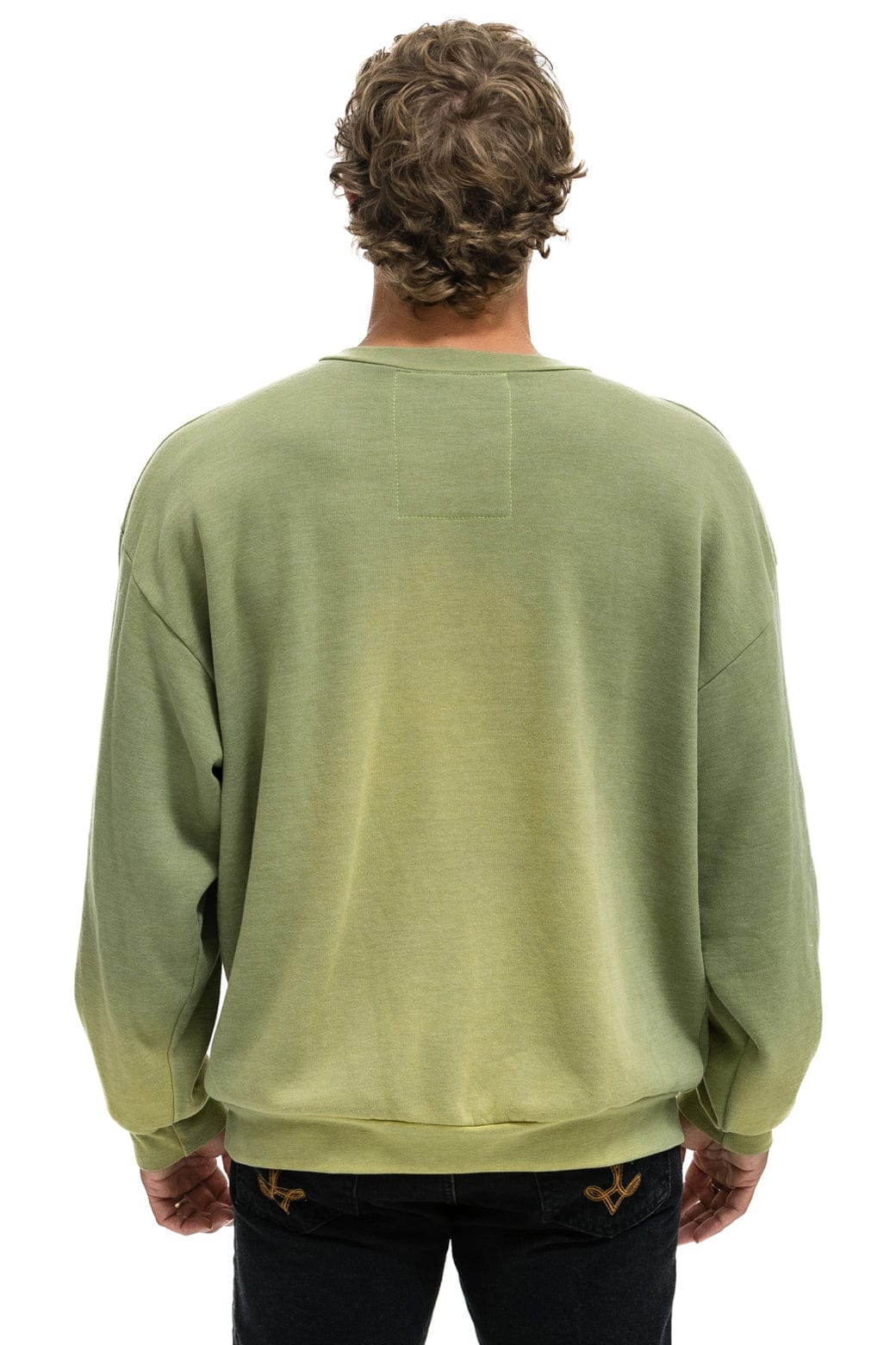 Aviator Nation BOLT STITCH 2 RELAXED CREW SWEATSHIRT - FADED ARMY