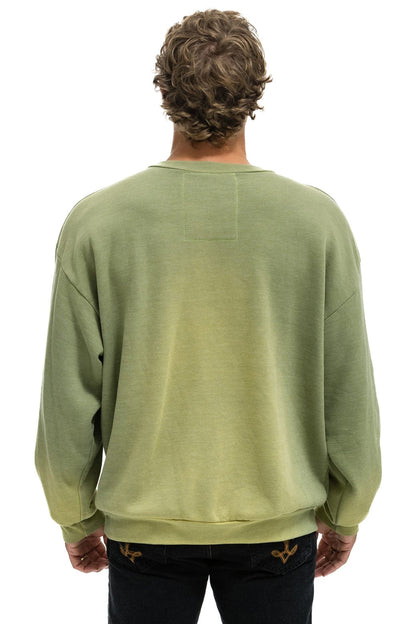 Aviator Nation BOLT STITCH 2 RELAXED CREW SWEATSHIRT - FADED ARMY