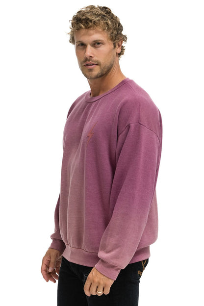 Aviator Nation BOLT STITCH 2 RELAXED CREW SWEATSHIRT - FADED BERRY