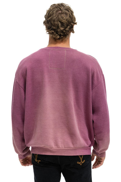 Aviator Nation BOLT STITCH 2 RELAXED CREW SWEATSHIRT - FADED BERRY