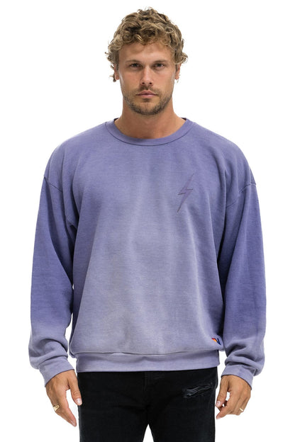 Aviator Nation BOLT STITCH 2 RELAXED CREW SWEATSHIRT - FADED GRAPE