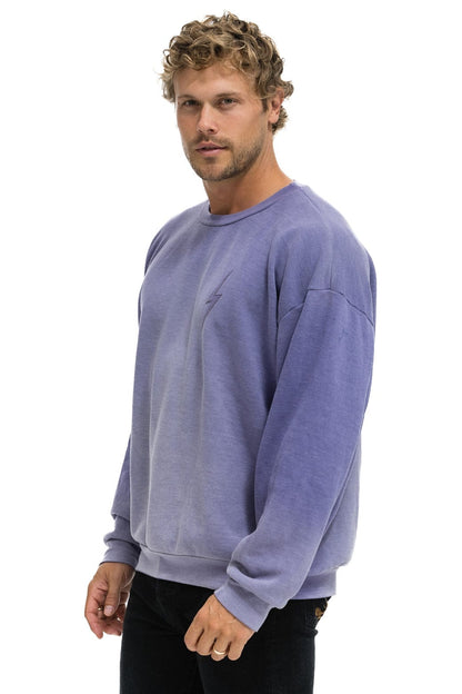 Aviator Nation BOLT STITCH 2 RELAXED CREW SWEATSHIRT - FADED GRAPE