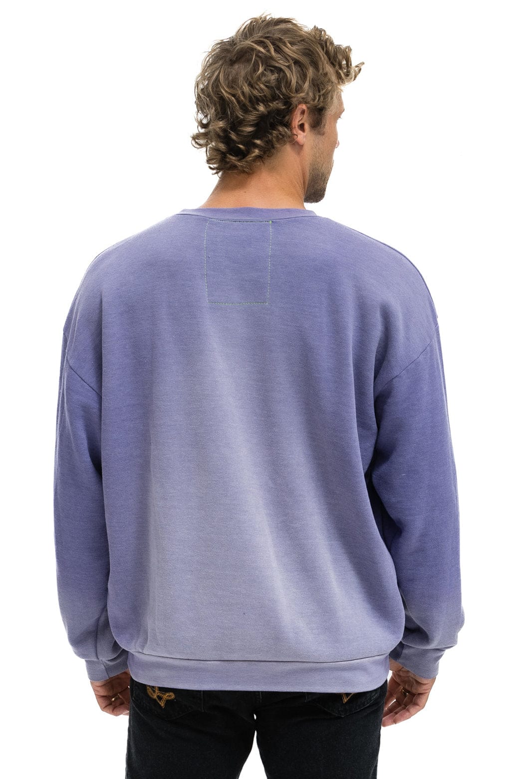 Aviator Nation BOLT STITCH 2 RELAXED CREW SWEATSHIRT - FADED GRAPE