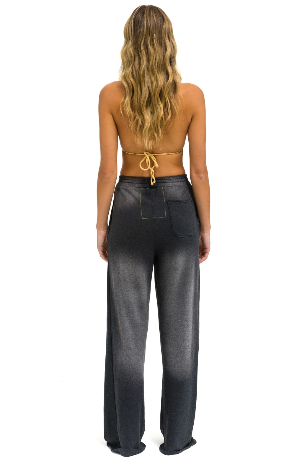 Aviator Nation BOLT STITCH WIDE LEG POCKET SWEATPANTS - FADED SMOKE