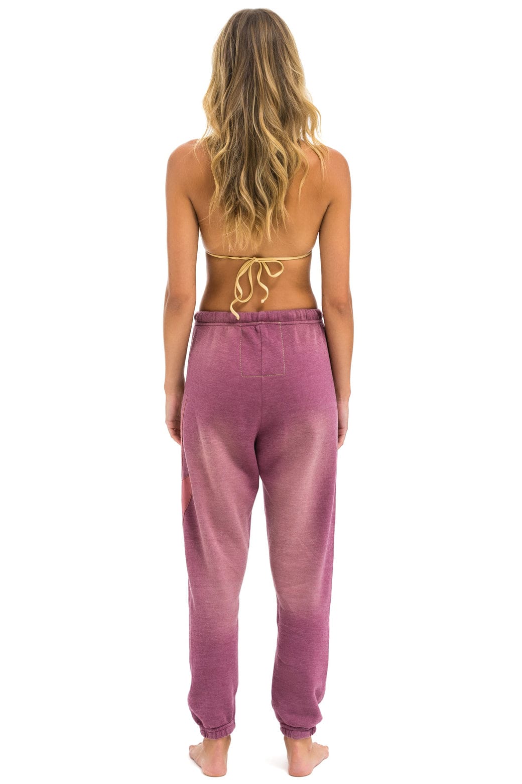 Aviator Nation BOLT STITCH SWEATPANTS - FADED BERRY