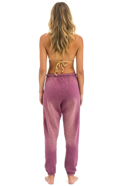Aviator Nation BOLT STITCH SWEATPANTS - FADED BERRY