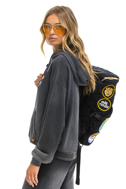 Aviator Nation VINTAGE PATCH DENIM PUFFER BACKPACK - VINTAGE BLACK