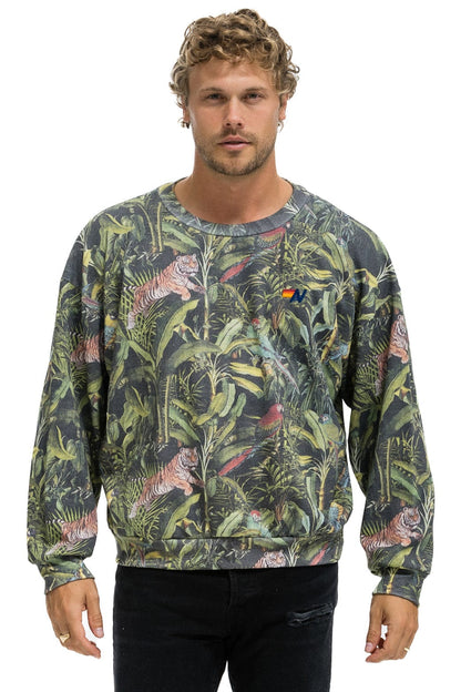 Aviator Nation JUNGLE RELAXED CREW SWEATSHIRT - VINTAGE CHARCOAL