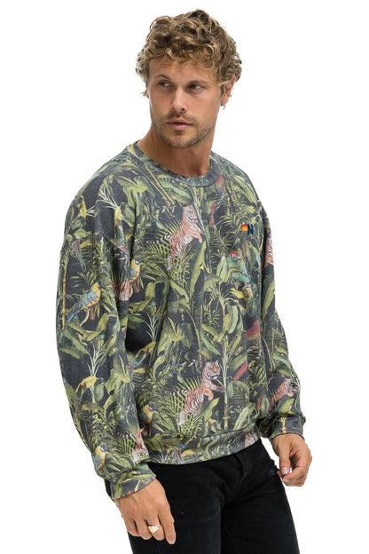 Aviator Nation JUNGLE RELAXED CREW SWEATSHIRT - VINTAGE CHARCOAL